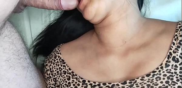  Asian wife showing off pussy and sucking cock